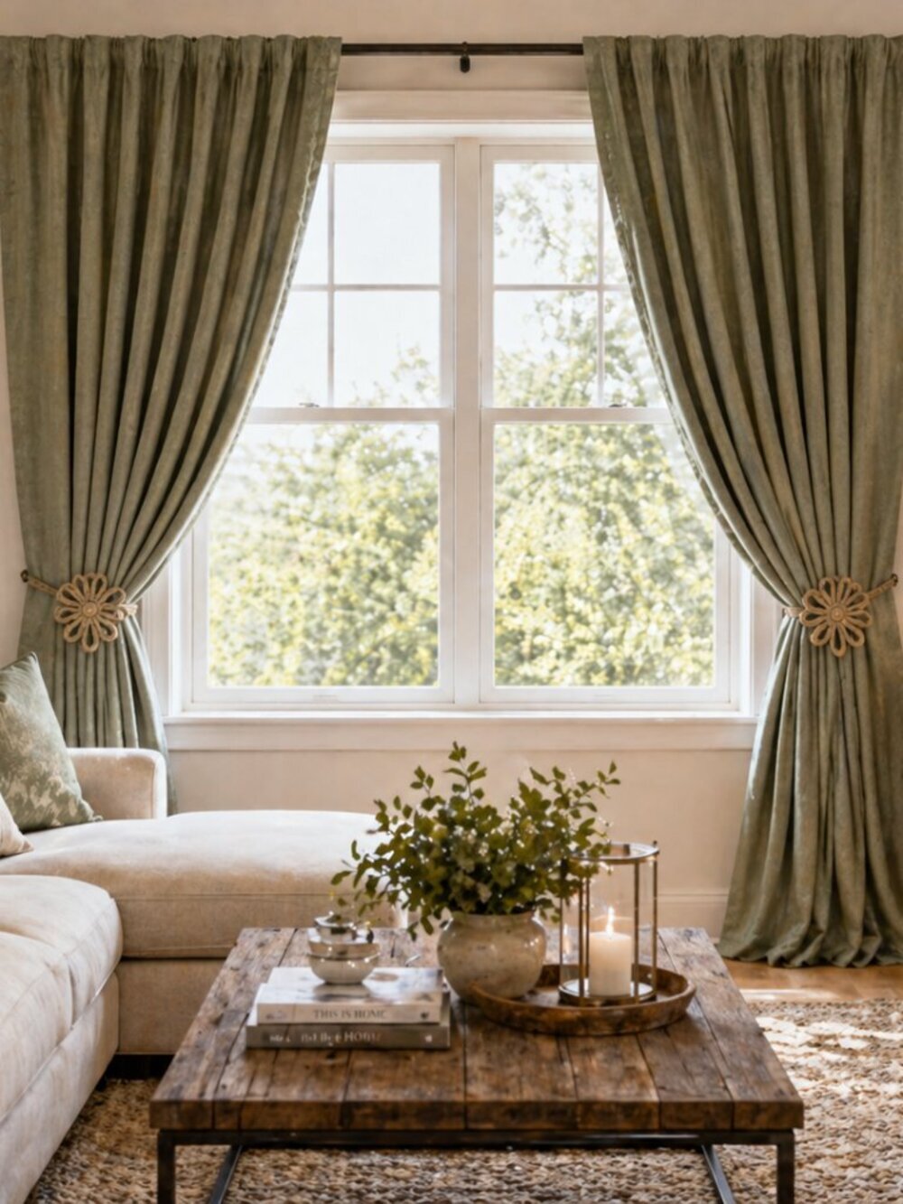 Sage Curtain Clip Family Room Accent